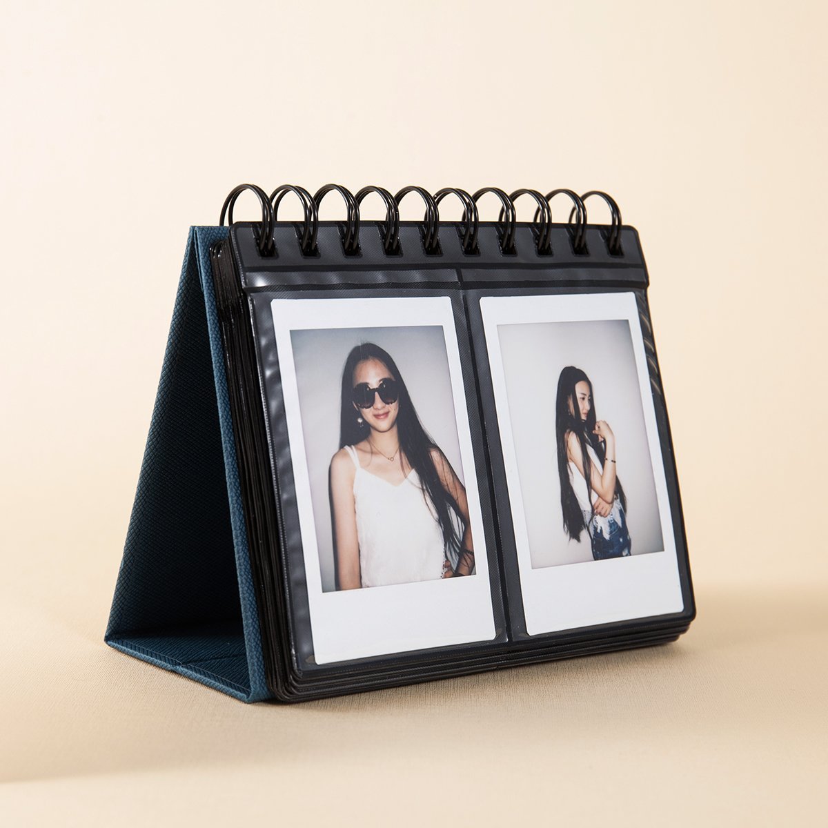 CAIUL 68 Pockets Desk Calendar Style Photo Album for Fujifilm Instax Mini 7s 8 8+ 9 25 26 50s 70 90 Films Navy Blue