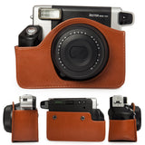 CAIUL Vintage Camera Case Bag For Fujifilm INSTAX Wide 300 Instant Camera,PU Leather Brown