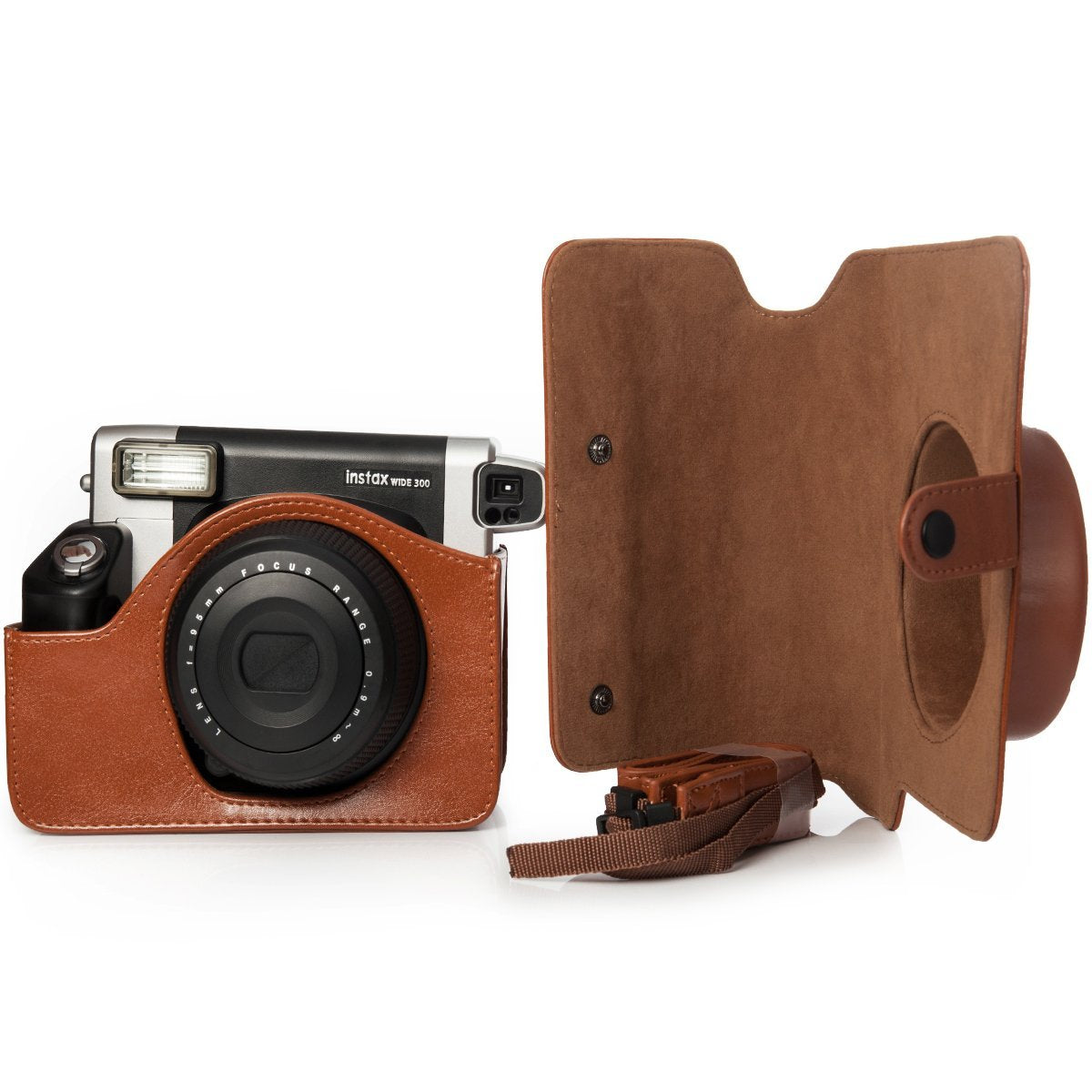 CAIUL Vintage Camera Case Bag For Fujifilm INSTAX Wide 300 Instant Camera,PU Leather Brown