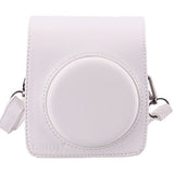 [Fujifilm Instax Mini 70 Case] CAIUL Comprehensive Protection Instax Mini 70 Camera Case Bag With Soft PU Leather Material White