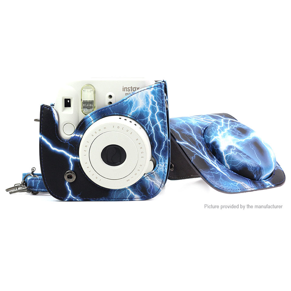 Caiul Pu Leather Fujifilm Instax Mini 11/ 9 Camera Bag Lightning blue