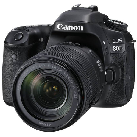 Canon EOS 80D DSLR Camera Body with Single Lens: EF-S 18-135 IS USM (16 GB SD Card) (Black)