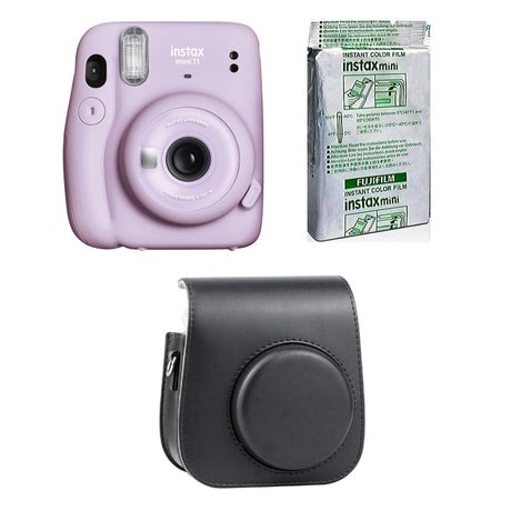 FUJIFILM INSTAX Mini 11 Instant Film Camera with 10X1 Pack of Instant Film With Black Pouch