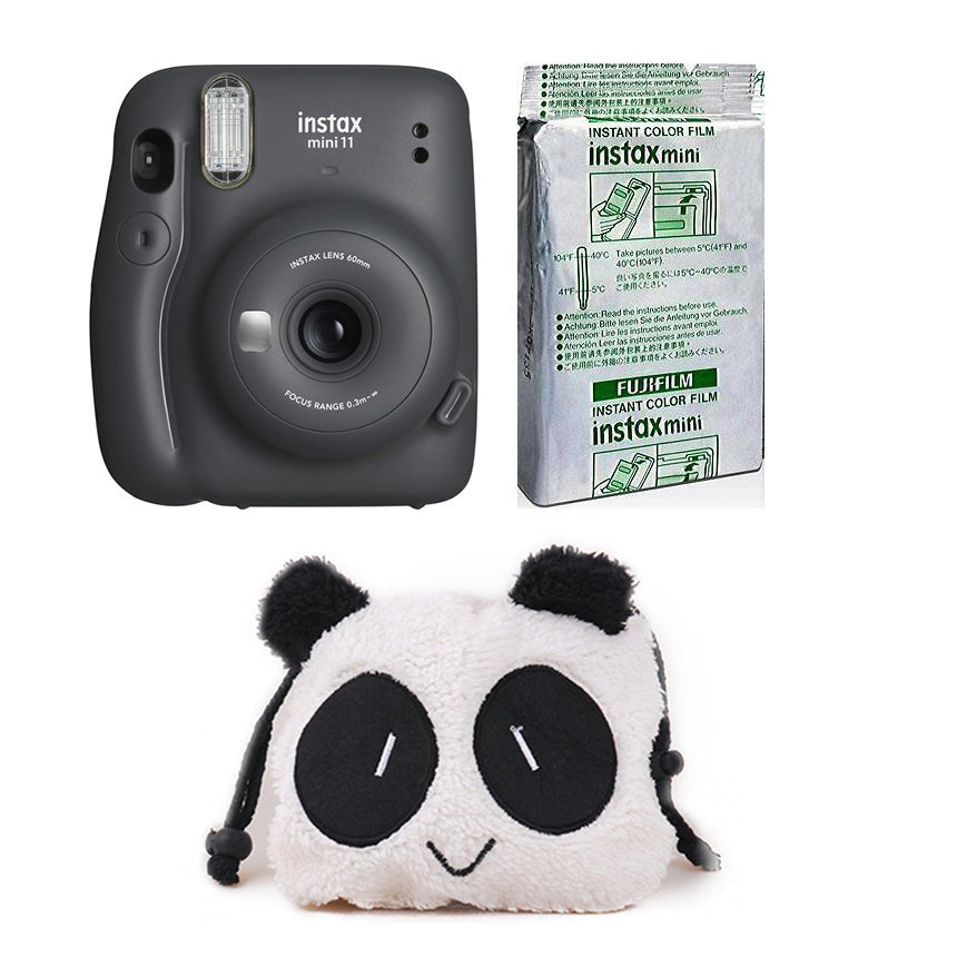 FUJIFILM INSTAX Mini 11 Instant Film Camera with 10X1 Pack of Instant Film With Panda Pouch