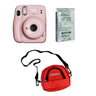 FUJIFILM INSTAX Mini 11 Instant Film Camera with 10X1 Pack of Instant Film With Red Pouch Kit (10 Exposures) Blush Pink
