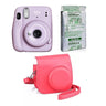 FUJIFILM INSTAX Mini 11 Instant Film Camera with 10X1 Pack of Instant Film With Red Pouch Lilac Purple