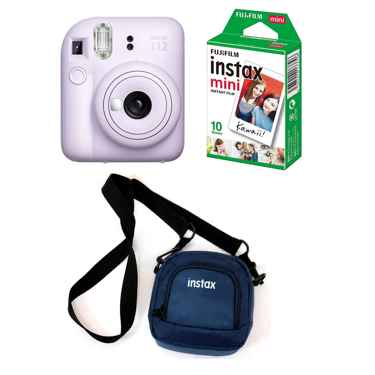 FUJIFILM INSTAX Mini 12 Instant Film Camera with 10X1 Pack of Instant Film With Pouch Kit (10 Exposures)