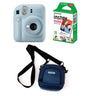 FUJIFILM INSTAX Mini 12 Instant Film Camera with 10X1 Pack of Instant Film With Pouch Kit (10 Exposures) Pastel Blue