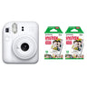 FUJIFILM INSTAX Mini 12 Instant Film Camera with 10X2 Pack of Instant Film Clay White
