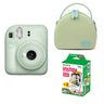FUJIFILM INSTAX Mini 12 Instant Film Camera with green shell bag and 20 Shots Instant film Mint Green