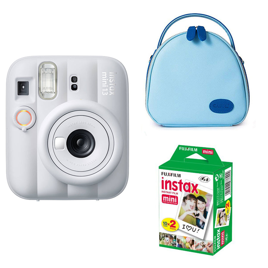 FUJIFILM-INSTAX-Mini-13-Instant-Film-Camera-with-Blue-shell-bag-and-20-Shots-Instant-film-_Clay-White-1