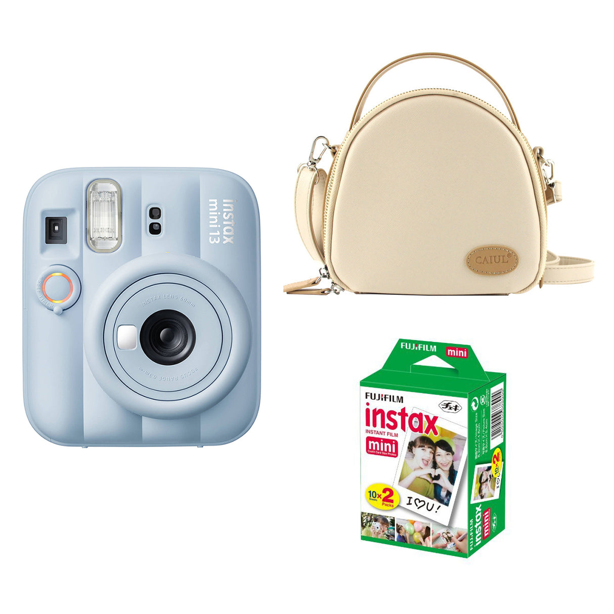 FUJIFILM-INSTAX-Mini-13-Instant-Film-Camera-with-Cream-shell-bag-and-20-Shots-Instant-film-(Frost Blue)-1