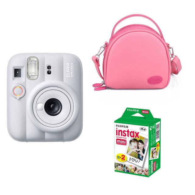FUJIFILM-INSTAX-Mini-13-Instant-Film-Camera-with-Pink-shell-bag-and-20-Shots-Instant-film-_Clay-White-1