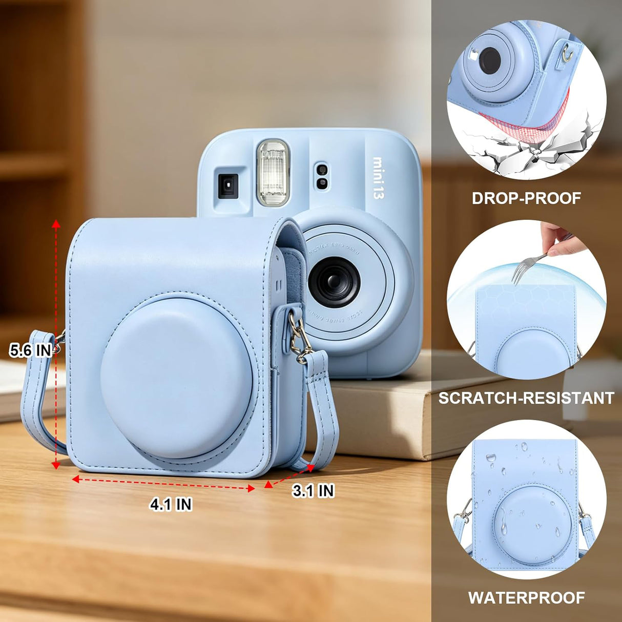 Zikkon Carrying Bag with Adjustable Shoulder Strap for FujiFilm Instax Mini 13 Camera