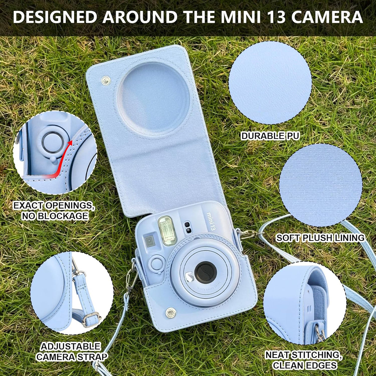 Zikkon Carrying Bag with Adjustable Shoulder Strap for FujiFilm Instax Mini 13 Camera