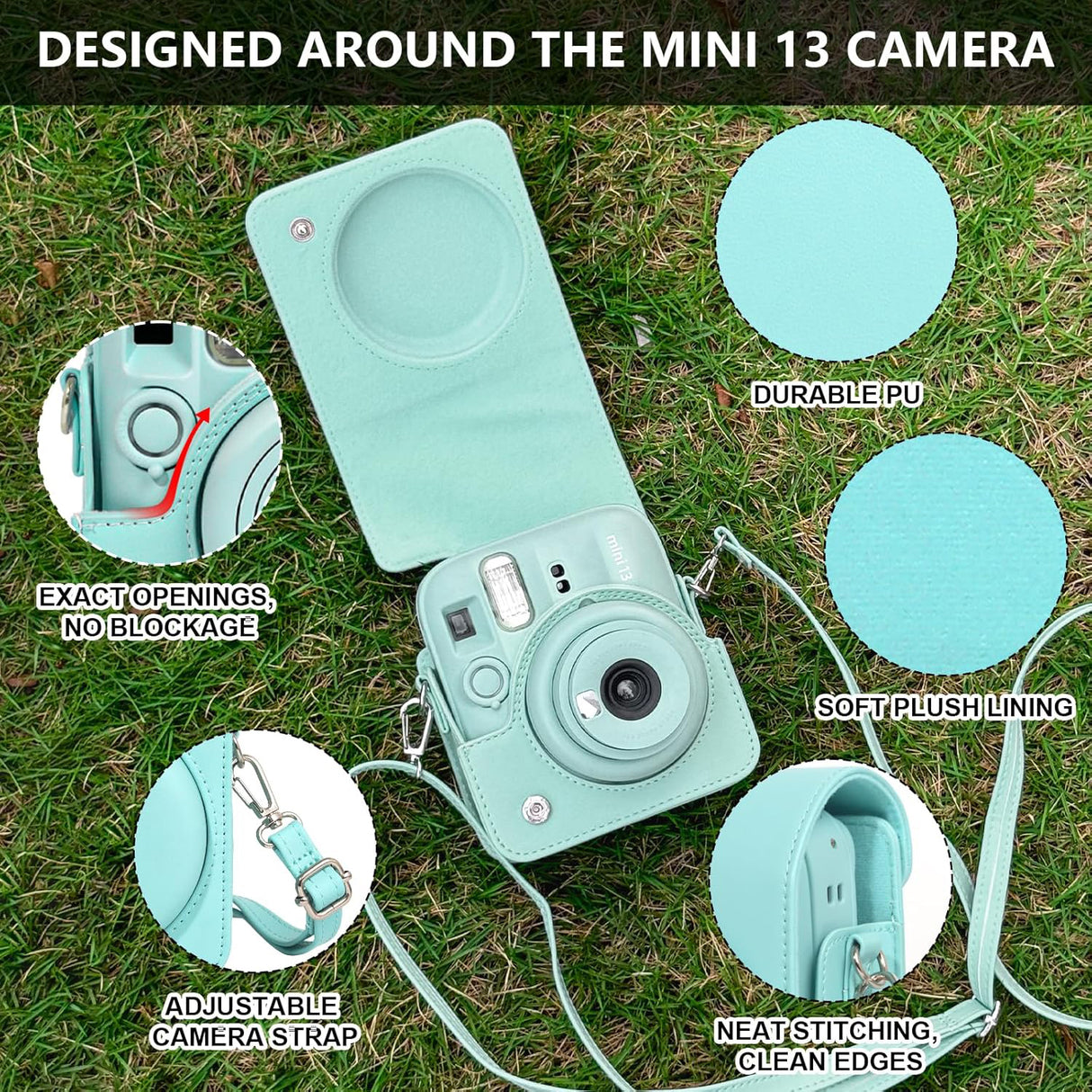Zikkon Carrying Bag with Adjustable Shoulder Strap for FujiFilm Instax Mini 13 Camera
