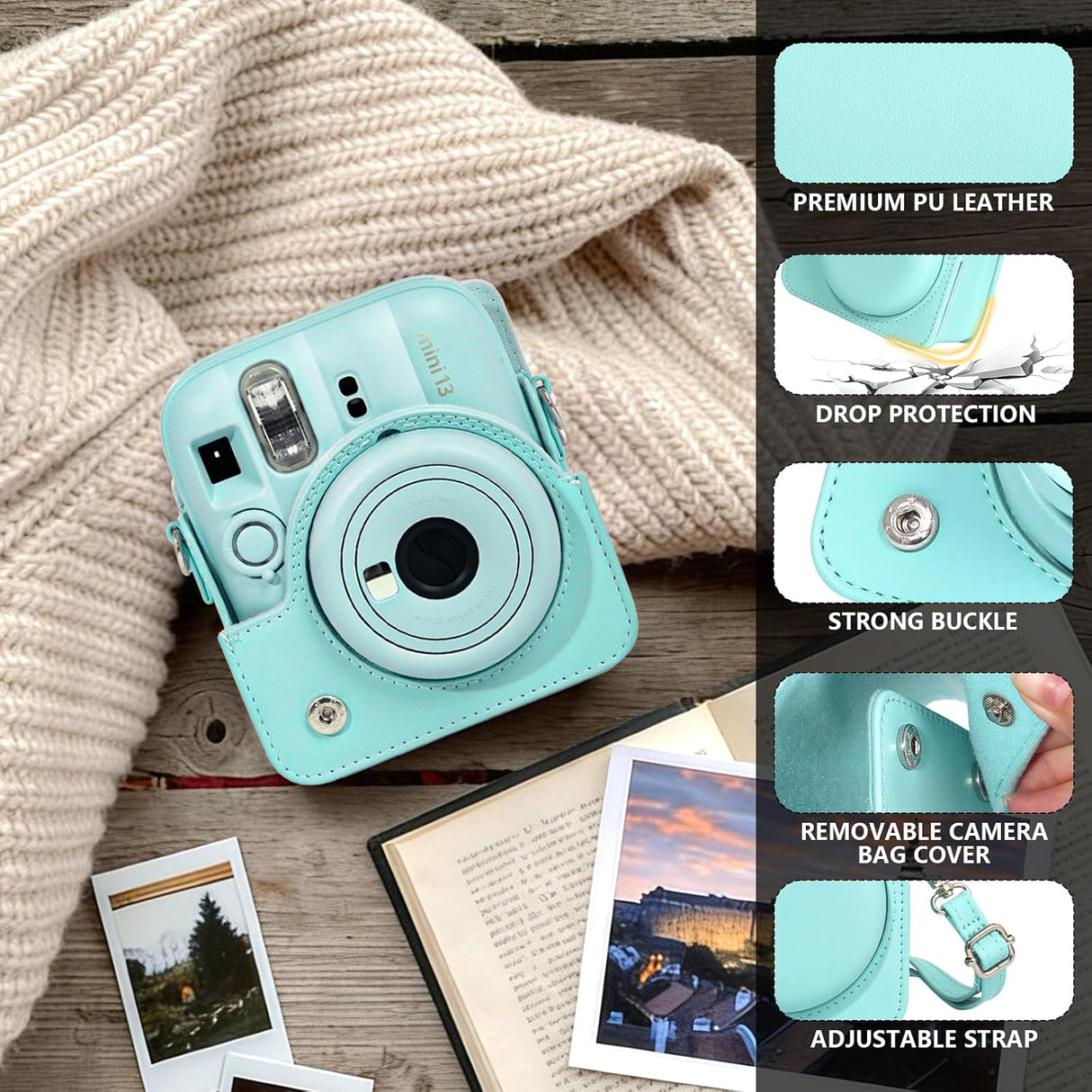 Zikkon Carrying Bag with Adjustable Shoulder Strap for FujiFilm Instax Mini 13 Camera