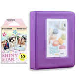 Fujifilm Instax Mini 10X1 shiny star Instant Film with Instax Time Photo Album 64 Sheets Violet Purple
