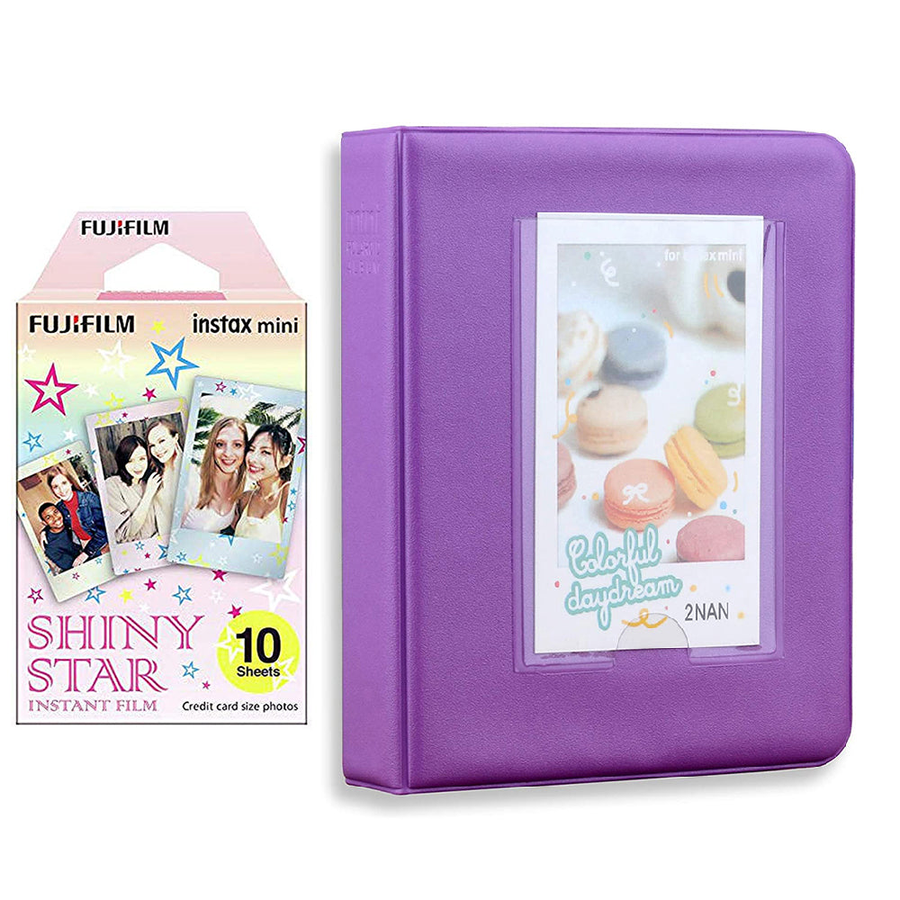 Fujifilm Instax Mini 10X1  shiny star Instant Film with Instax Time Photo Album 64 Sheets