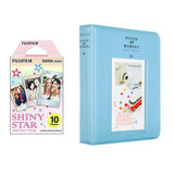Fujifilm Instax Mini 10X1 shiny star Instant Film with Instax Time Photo Album 64 Sheets sky blue