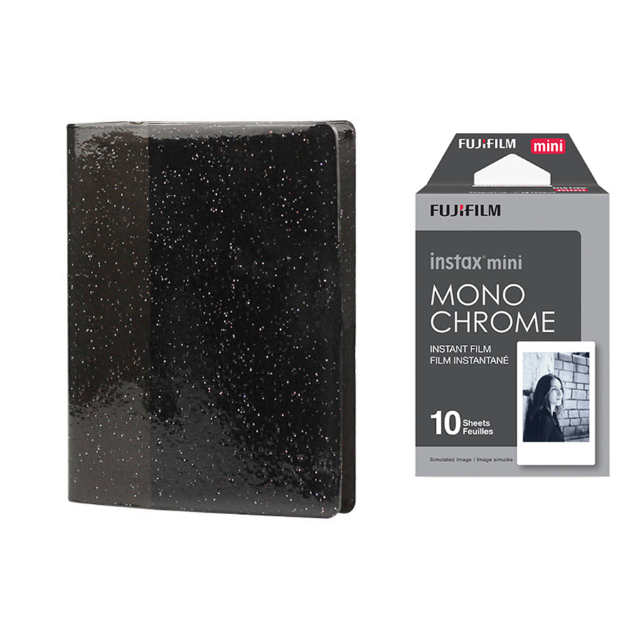 Fujifilm Instax Mini 10X1 Monochrome Instant Film with 64-Sheets Album For Mini Film 3 inch