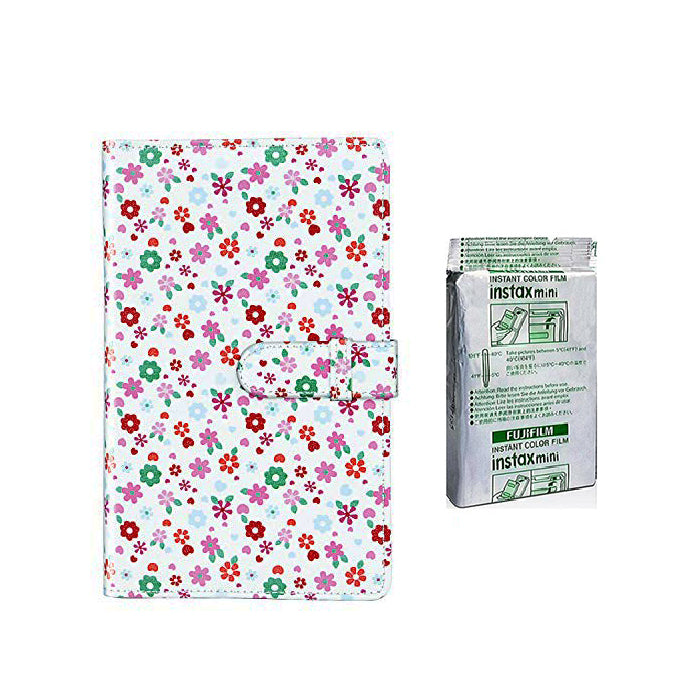 Fujifilm Instax Mini 10X1 Monochrome Instant Film with 96-sheet Album for mini film Flower