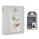 Fujifilm Instax Mini 10X1 Monochrome Instant Film with Instax Time Photo Album 64 Sheets Smokey White