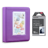 Fujifilm Instax Mini 10X1 Monochrome Instant Film with Instax Time Photo Album 64 Sheets Violet Purple