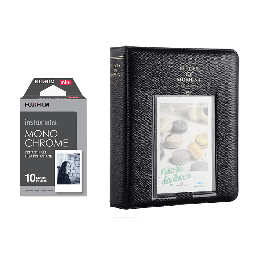 Fujifilm Instax Mini 10X1 Monochrome Instant Film with Instax Time Photo Album 64 Sheets