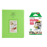 Fujifilm Instax Mini 10X1 Sheets Instant Film with 128-sheet Album for mini film ( Lime Green)