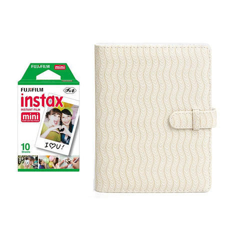 Fujifilm Instax Mini 10X1 Sheets Instant Film with 128-sheet Album for mini film (Beige Wave)