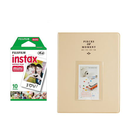 Fujifilm Instax Mini 10X1 Sheets Instant Film with 128-sheet Album for mini film (Beige)