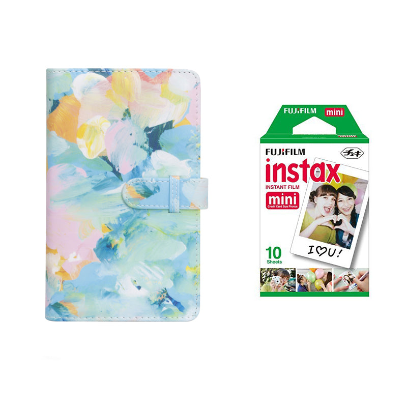 Fujifilm Instax Mini 10X1 Sheets Instant Film with 108-sheet Album for mini film (Petals oil painting)