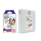Fujifilm Instax Mini 10X1 airmail Instant Film with Instax Time Photo Album 64 Sheets Pearly white