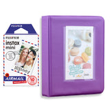 Fujifilm Instax Mini 10X1 airmail Instant Film with Instax Time Photo Album 64 Sheets Violet Purple