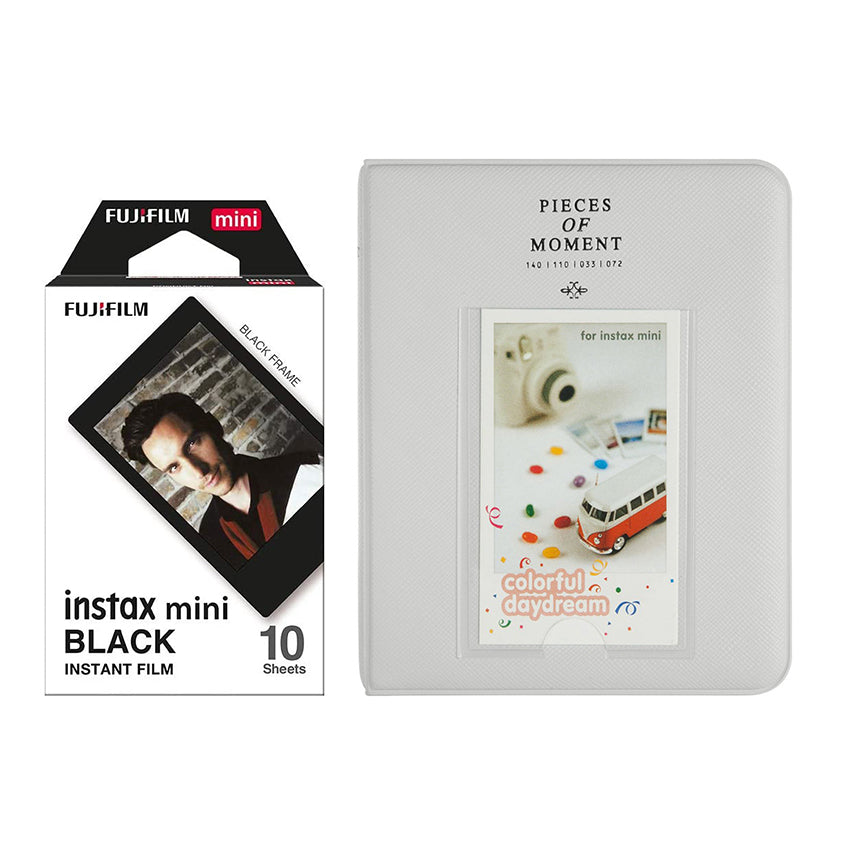 Fujifilm Instax Mini 10X1 black border Instant Film with Instax Time Photo Album 64 Sheets