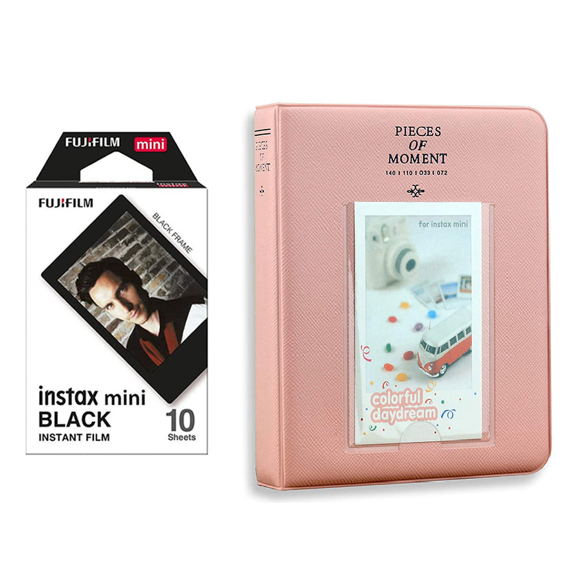 Fujifilm Instax Mini 10X1 black border Instant Film with Instax Time Photo Album 64 Sheets