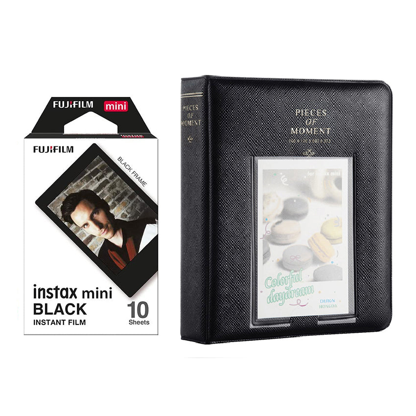 Fujifilm Instax Mini 10X1 black border Instant Film with Instax Time Photo Album 64 Sheets
