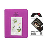 Fujifilm Instax Mini 10X1 black border Instant Film with Instax Time Photo Album 64 Sheets Grape purple