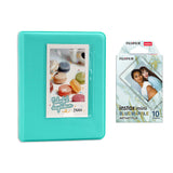 Fujifilm Instax Mini 10X1 blue marble Instant Film with Instax Time Photo Album 64 Sheets Mint Green
