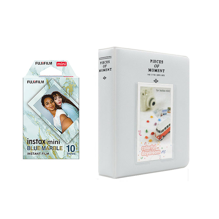 Fujifilm Instax Mini 10X1 blue marble Instant Film with Instax Time Photo Album 64 Sheets