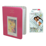 Fujifilm Instax Mini 10X1 blue marble Instant Film with Instax Time Photo Album 64 Sheets Rose red