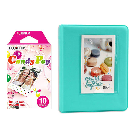 Fujifilm Instax Mini 10X1 candy pop Instant Film with Instax Time Photo Album 64 Sheets Mint Green