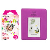 Fujifilm Instax Mini 10X1 candy pop Instant Film with Instax Time Photo Album 64 Sheets Grape purple