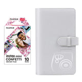 Fujifilm Instax Mini 10X1 confetti Instant Film with 96-sheet Album for mini film Smoky white