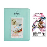 Fujifilm Instax Mini 10X1 confetti Instant Film with Instax Time Photo Album 64 Sheets