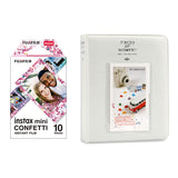 Fujifilm Instax Mini 10X1 confetti Instant Film with Instax Time Photo Album 64 Sheets