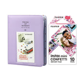 Fujifilm Instax Mini 10X1 confetti Instant Film with Instax Time Photo Album 64 Sheets