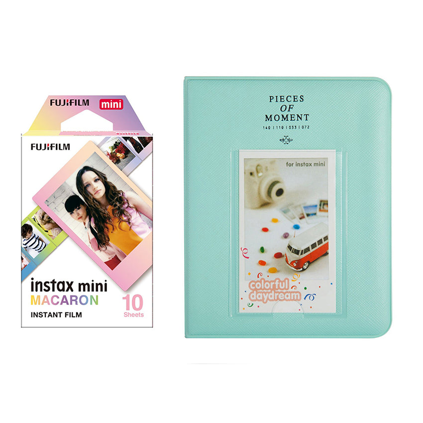 Fujifilm Instax Mini 10X1 macaron Instant Film with Instax Time Photo Album 64 Sheets