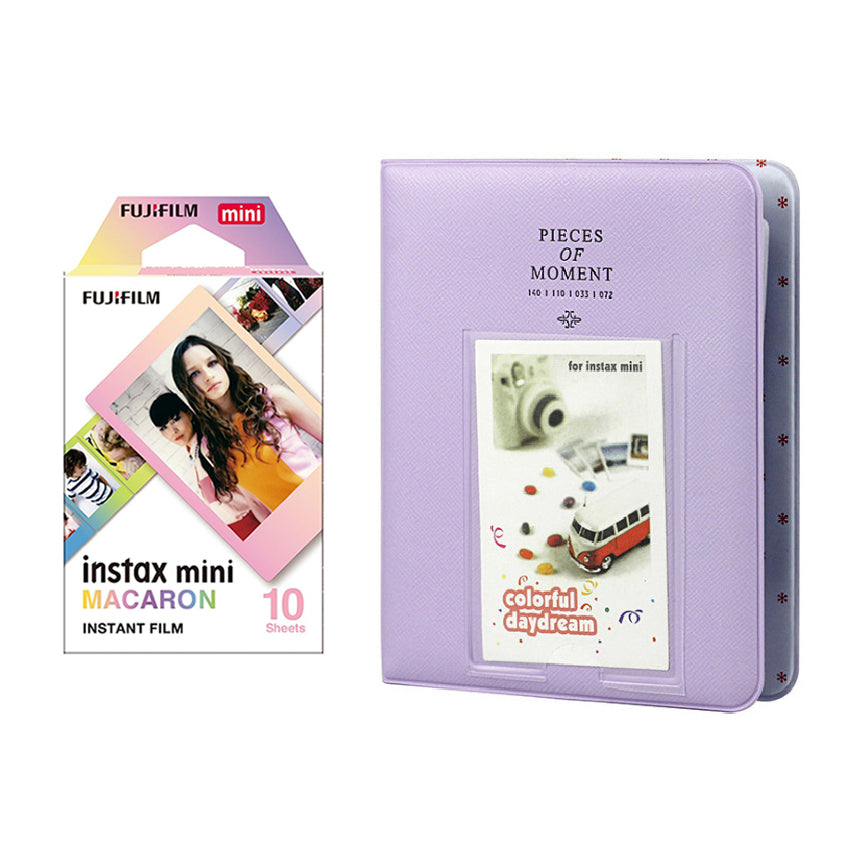 Fujifilm Instax Mini 10X1 macaron Instant Film with Instax Time Photo Album 64 Sheets